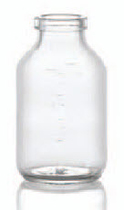 50 ml infuusflacon, helder, type 1 geblazen glas