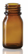 4 ml druppelfles, amber, type 3 geblazen glas