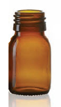 30 ml druppelfles, amber, type 3 geblazen glas